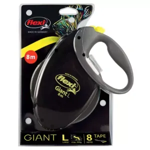 Поводок-рулетка Flexi Giant Neon L (до 50 кг) лента 8 м, светоотражающая, желтый неон