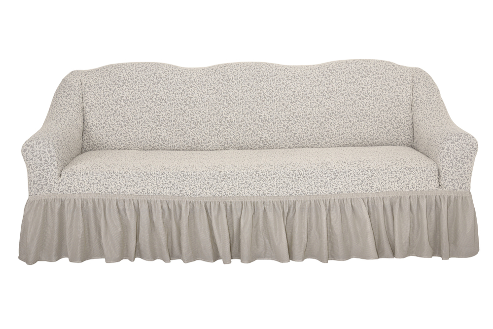 Чехол Жаккард на 3-х местный диван, цвет Слоновая кость