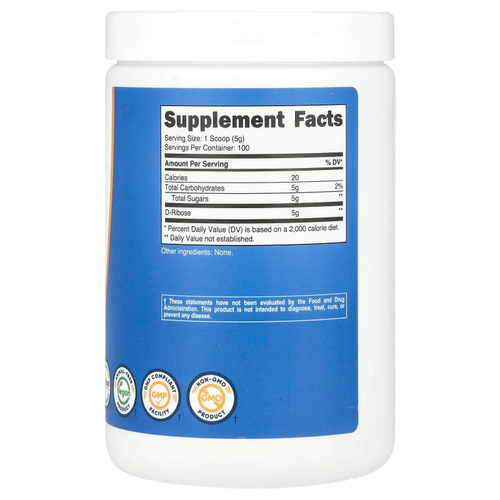 Nutricost, D-рибоза, без добавок, 500 г (17,9 унции)