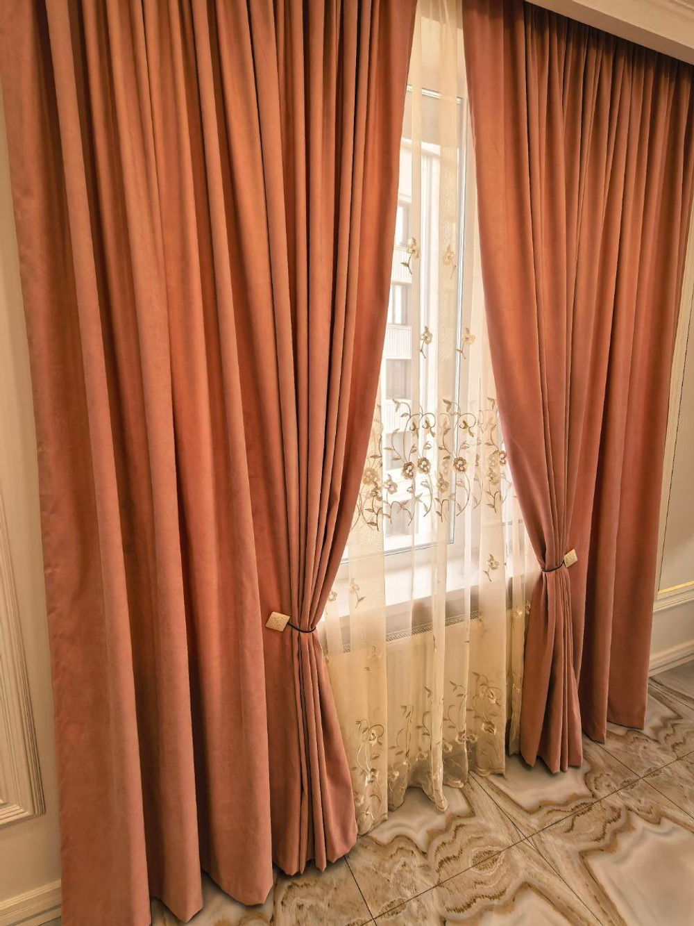 Комплект штор BlessLight Портьеры Канвас 280х100 1 шт. Розовая пудра