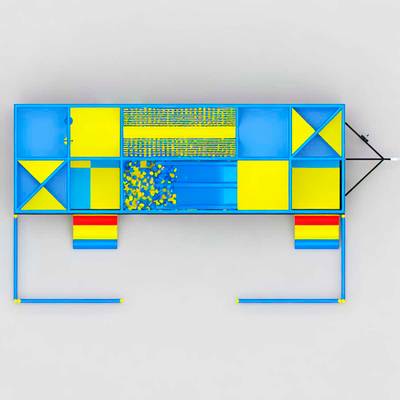 Детский игровой лабиринт с крышей «Прыг-скок Вагончик» 4,87×2,46×2,8 м