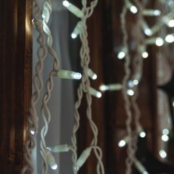 ULD-B3010-200-SWK WHITE IP67 Бахрома светодиодная со статическим свечением. 3м. Соединяемая. 200 светодиодов. Белый свет. Провод белый. TM Uniel.