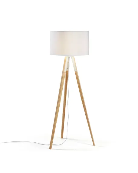 Торшер Uzagi белый и дерево