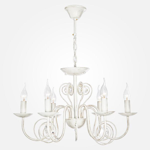 Люстра с прозрачным хрусталем 60018/6 белый с золотом