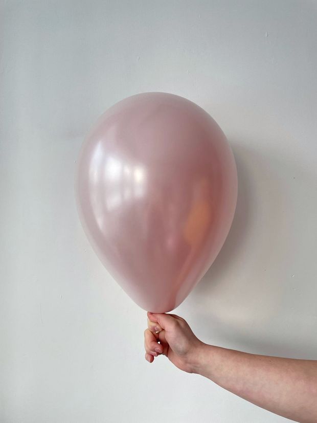 Шар 12" дабл стафф (пудровый/белый металлик)(СГ-17)