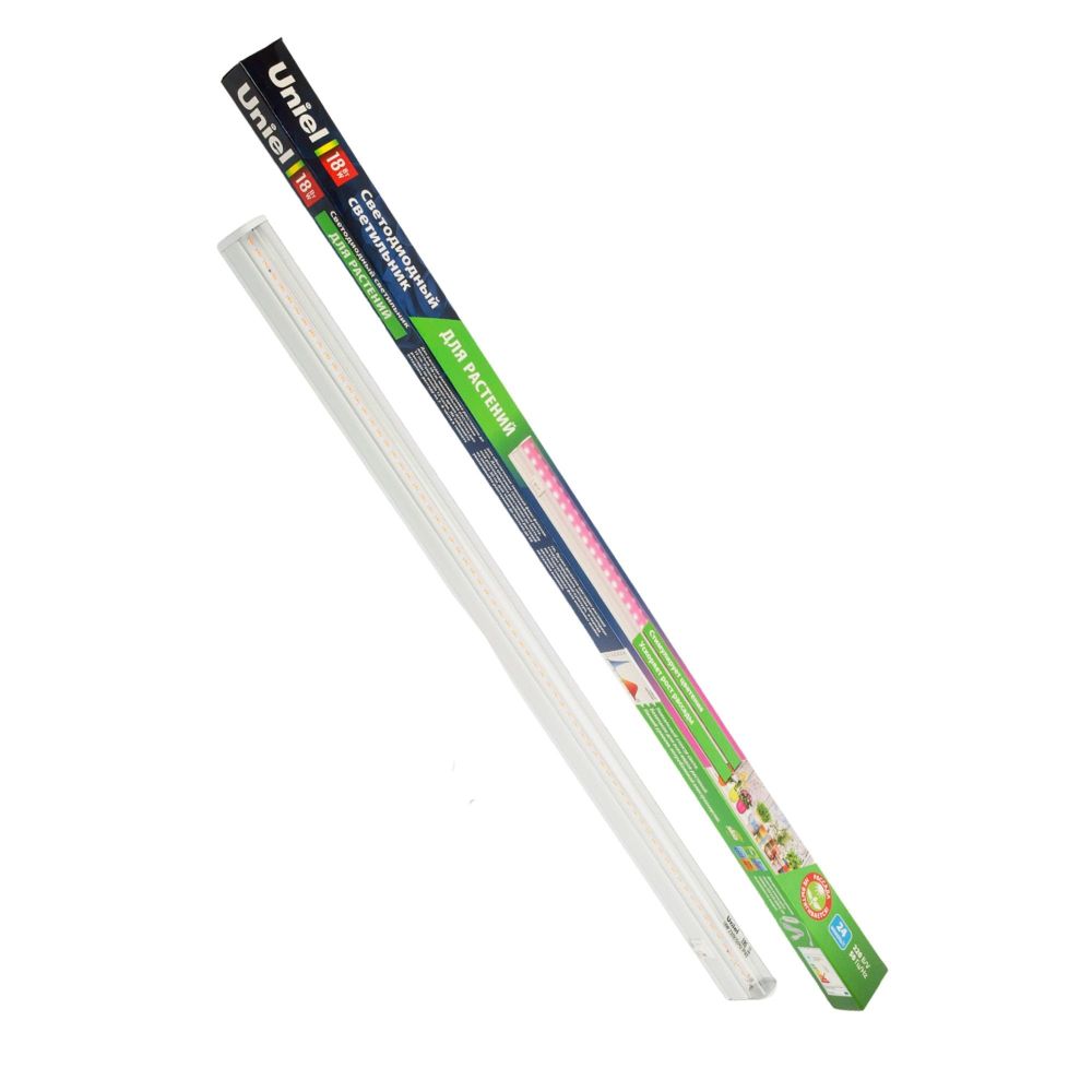 ULI-P20-18W-SPSB IP40 WHITE Светильник для растений светодиодный линейный. 560мм. выкл. на корпусе. Спектр для рассады и цветения. TM Uniel