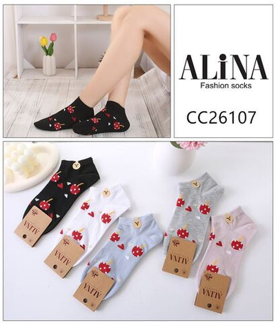 Женские укороченные носки в ярких тонах - 10 пар