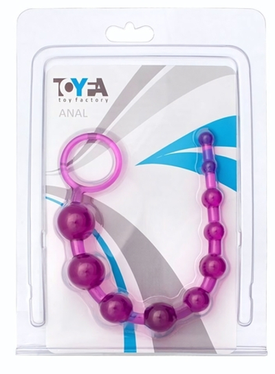 Фиолетовая анальная цепочка с кольцом - 30 см. (Цвет: фиолетовый)