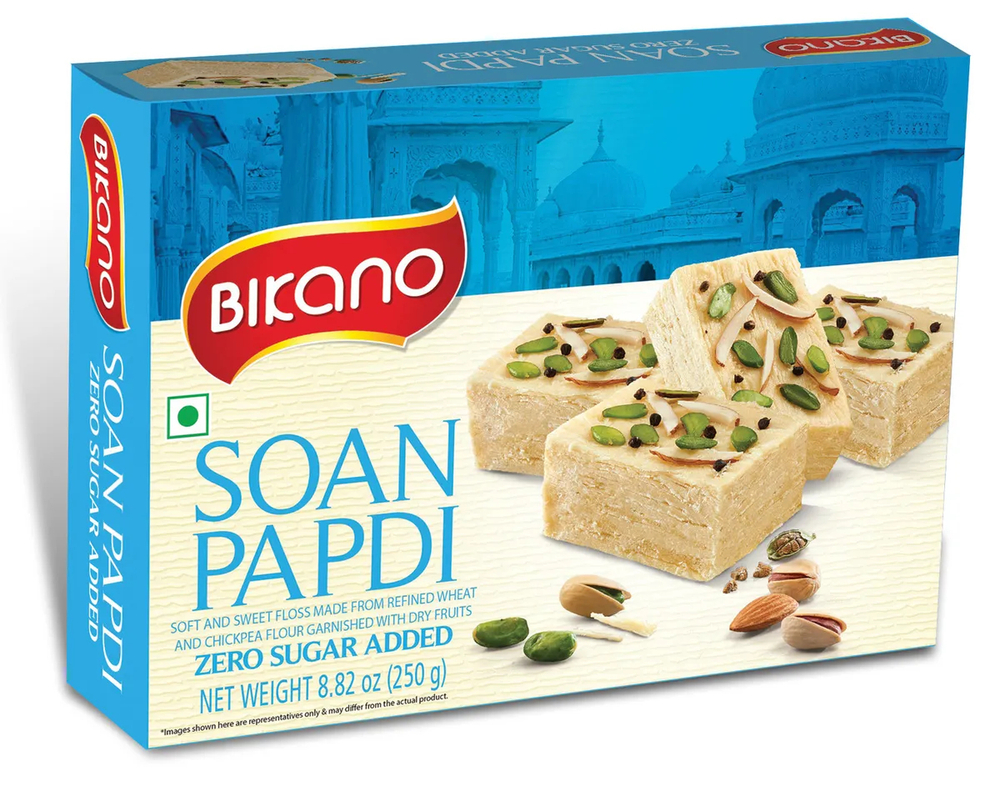 Халва Bikano Soan Papdi Zero Sugar Added Соан Папди без добавления сахара с орехами 250 г