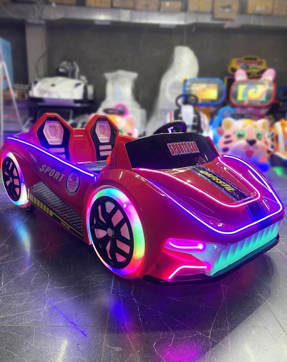 Прокатный аттракцион «Двухместный Спорткар» Электромобиль