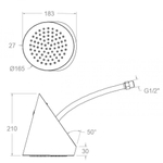 Излив душевой настенный тропический HYDROTHERAPY RIR02CUC медный
