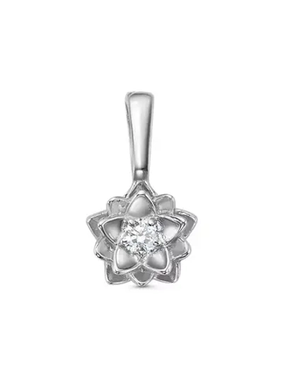 Серебряная подвеска лотос с фианитом