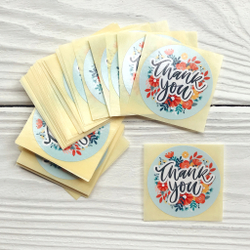 Наклейки "Thank you", D-4 см