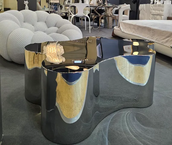 Стол кофейный Sceptre, 116х76 см, полированный металл