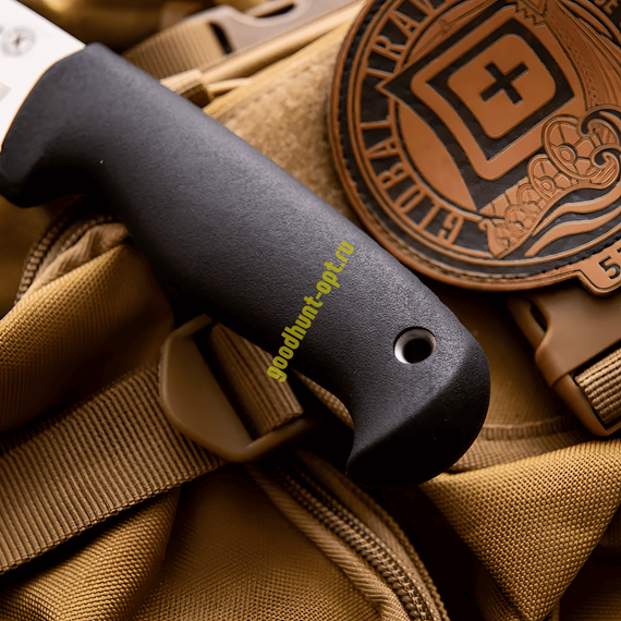 Тактический разделочный нож Линь AUS-8, рукоять ElastronG Черный