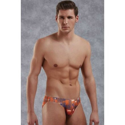 Мужские трусы слипы оранжевые с принтом Doreanse 1397