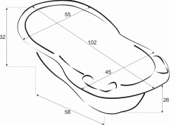 Детская ванна "Лисенок" 102 см, розовый, с анатомическим профилем