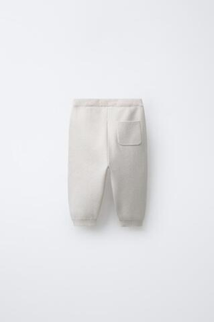 ZARA ТРИКОТАЖНЫЕ БРЮКИ-ДЖОГГЕРЫ, ЦВЕТ ЛЬДА