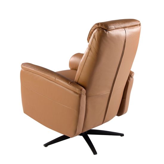 Кресло-реклайнер поворотное 5115/KM6011-M5671 из коричновой кожи Испания 