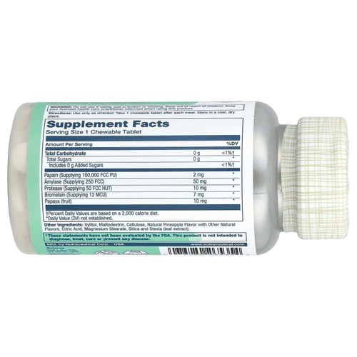 Solaray, Ферменты папайи, натуральный ананас, 90 жевательных таблеток