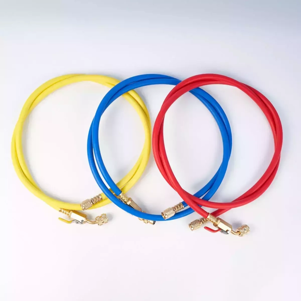 Заправочные шланги с вентилями DSZH CT-360-RYB-HV 1.5м, 1/4" SAE, до 55 Bar