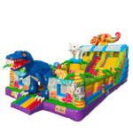 Коммерческий надувной батут «Хамелеон и динозавры Ультра» 12*6*6 м