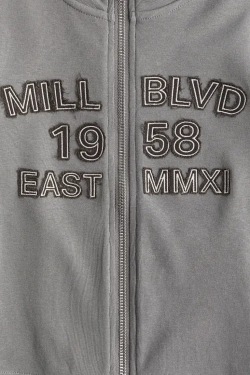 H&M Топ на молнии с контрастными деталями, серый