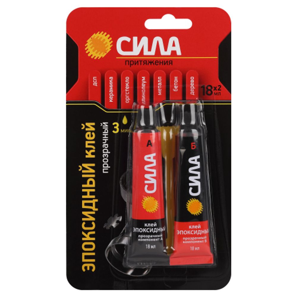 Эпоксидный клей СИЛА SEBL1-36 тубы 2х18 мл блистер | Сила