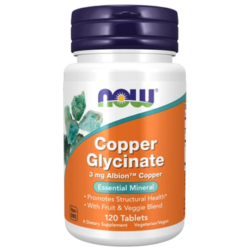 Now Foods Copper Glycinate 3 мг 120 таблеток, Медь