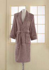 DELUX  ДЕЛЮКС коричневый махровый халат SOFT COTTON Турция