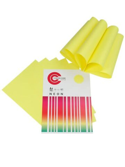 Бумага А4 цветная 50л Color Code НЕОН, желтая