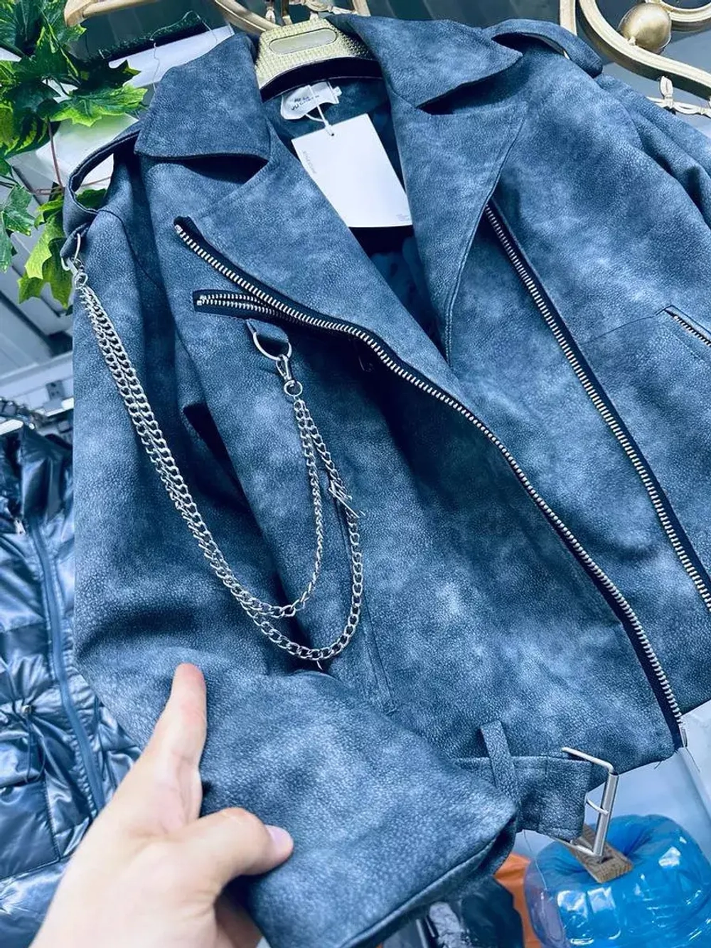 Косуха куртка кожаная oversize