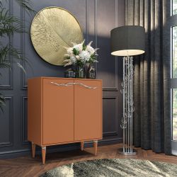 Комод Арт Колор matte Классик Сильвер с 2 полками Томленый оранжевый матовый