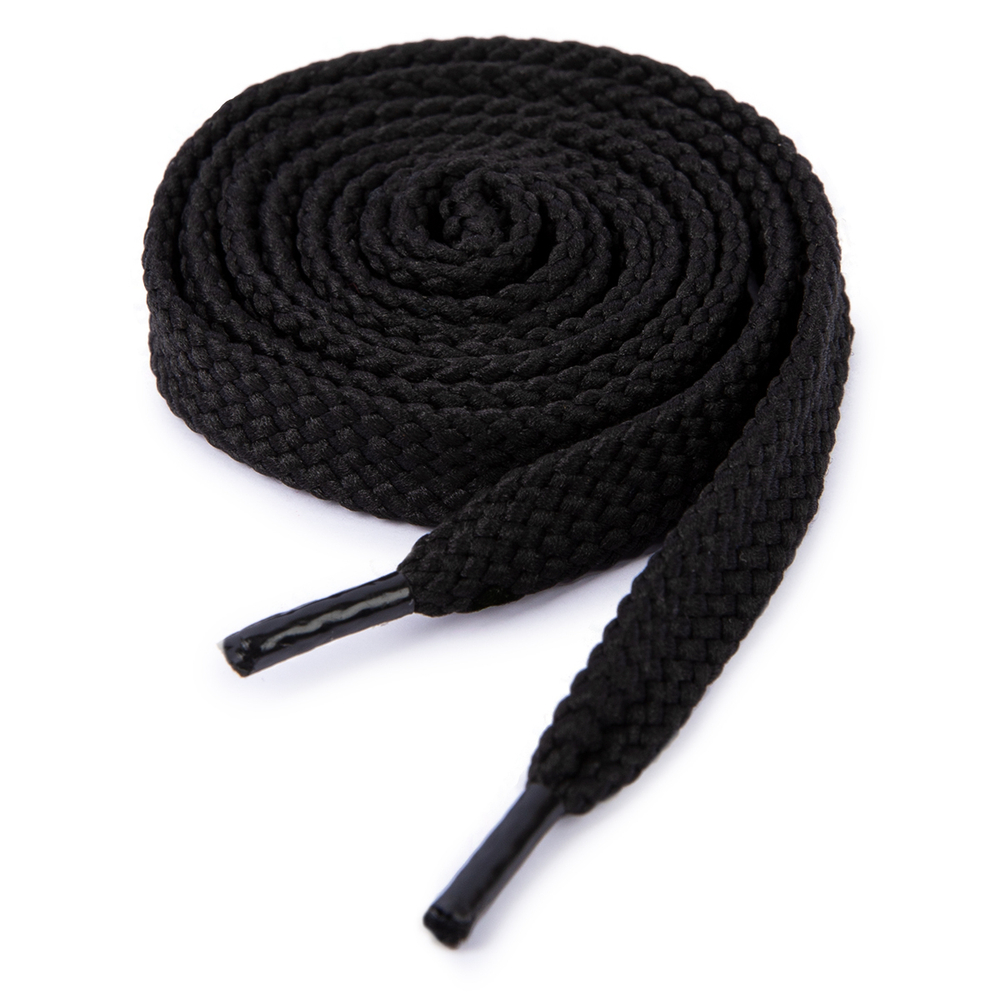 Шнурки для обуви, ш.10мм, цв.черный, т.5, 100% полиэфир, 1 пара