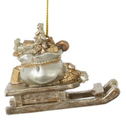 GAEM Изделие декоративное подвесное "Санки с подарками", L7 W3 H5,5 см