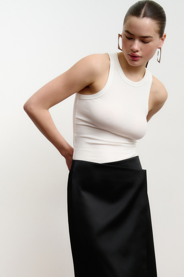 Юбка миди на запах из сатина