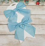 Бант на ёлку "Волшебство" 15*15см. (набор 2 шт.) Голубой (Серпантин)