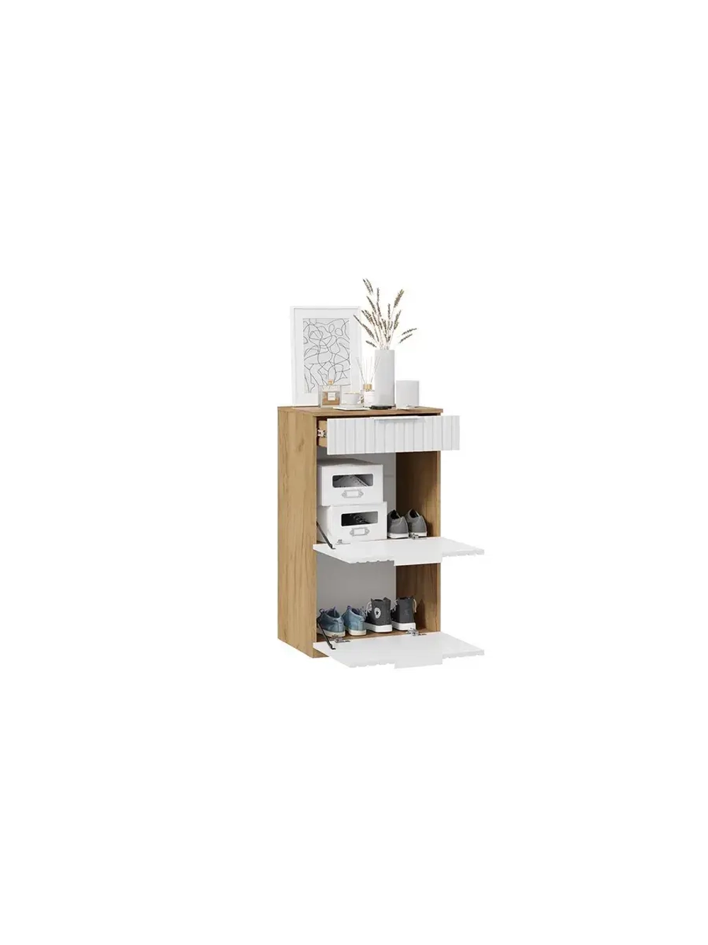 Прихожая с зеркалом Дуб Крафт золотой 145х43х226