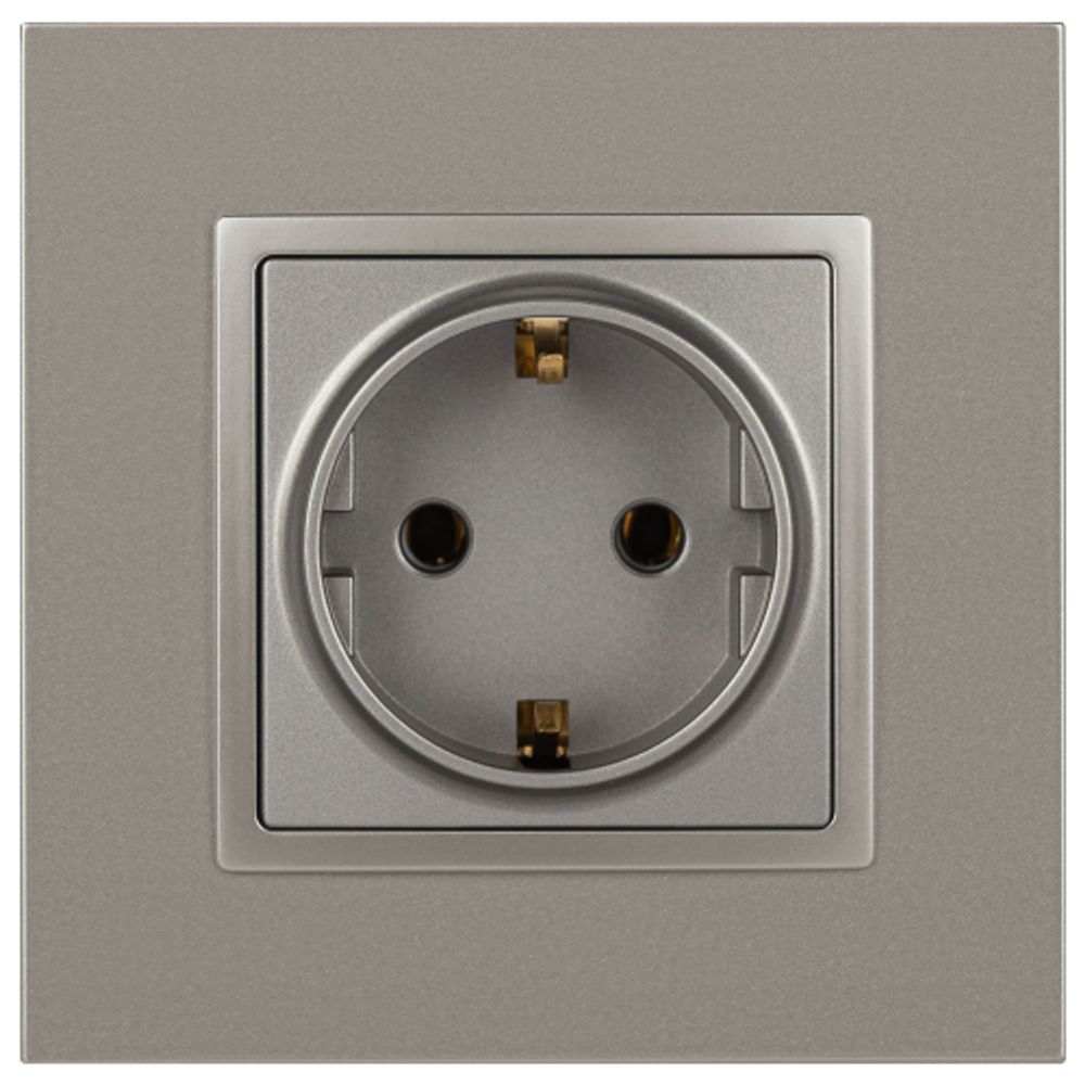 Розетка ЭРА Elegance 14-2101-16 с заземлением 2P+E Schuko 16А-250В титан