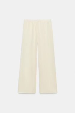 ZARA БРЮКИ ПРЯМОГО КРОЯ, ЭКРЮ