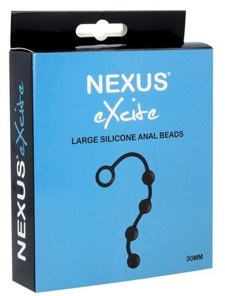 Черная анальная цепочка NEXUS Excite L - 27 см.