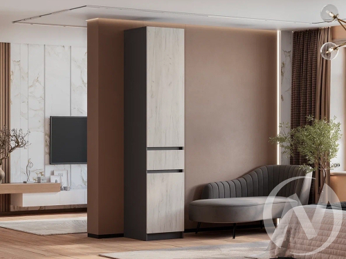 Пенал ПН-01 Прихожая Багира (графит/крафт белый)