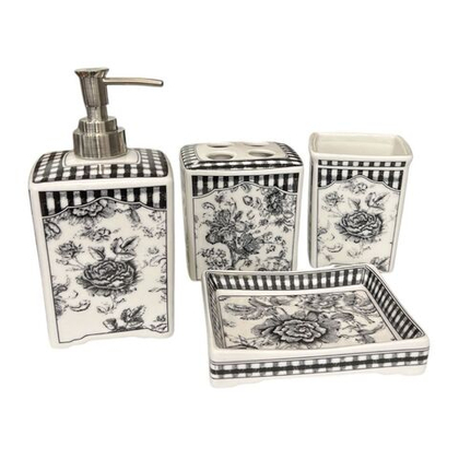 Набор для ванной чёрно-белый