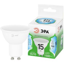 Лампа светодиодная ЭРА GREEN LINE LED MR16-15W-840-GU10 GL 15Вт софит яркий белый свет GU10 | Лампы cветодиодные Точечные (Софиты) (MR, PAR)
