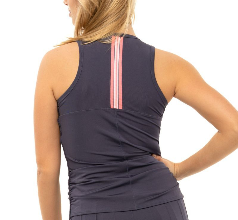 Женский топ теннисный Lucky in Love Patch Me If You Can Patch Stripe Tank - concord