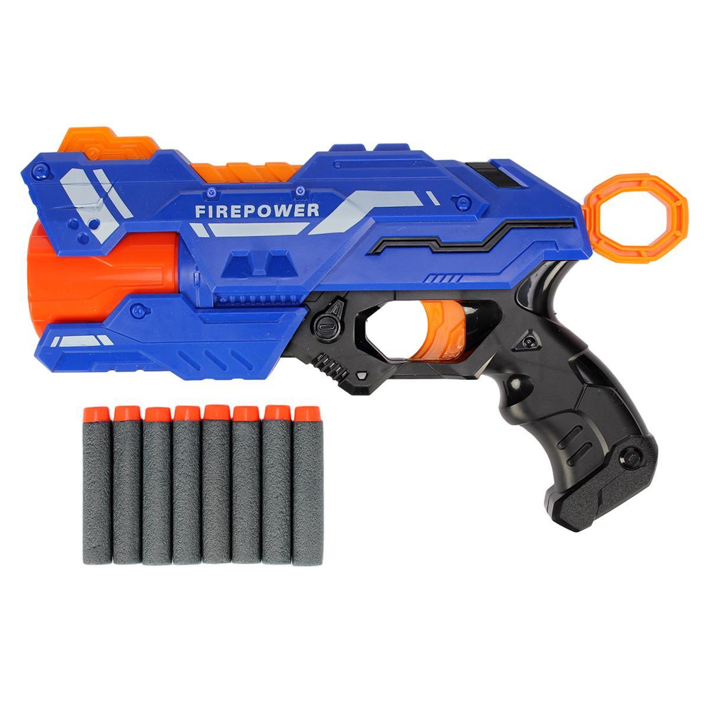 Пистолет с мягк.пулями, коробка 636