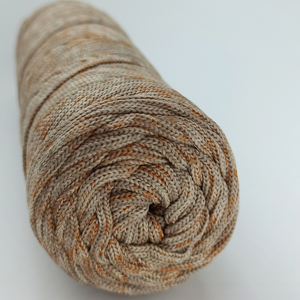 Полиэфирный шнур круглый 3 мм меланж Песчаная буря