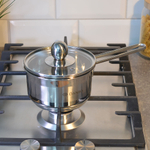 Ковш 0,8л нерж со стеклянной крышкой, с металлической ручкой, индукция, "Daniks" GS-01311-12SP/SD-51