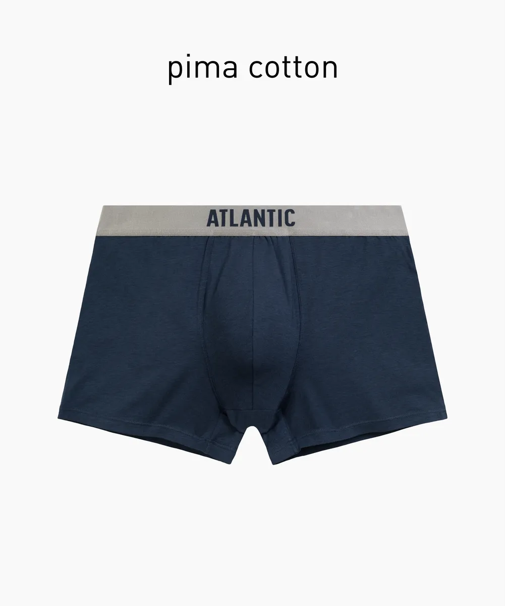 Мужские трусы шорты Atlantic, 1 шт. в уп., пима хлопок, сине-зеленые, MH-1203