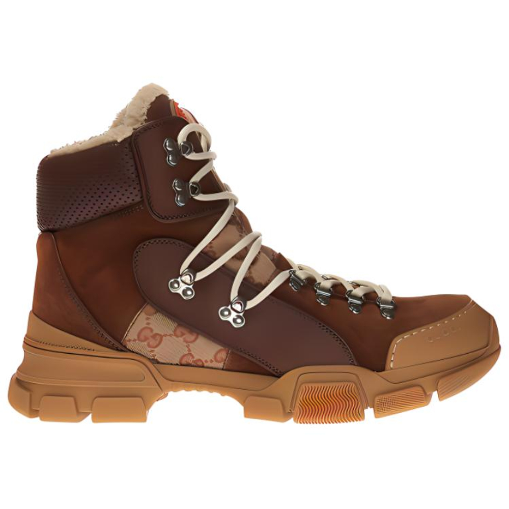 GUCCI Flashtrek High "Brown Shearling"